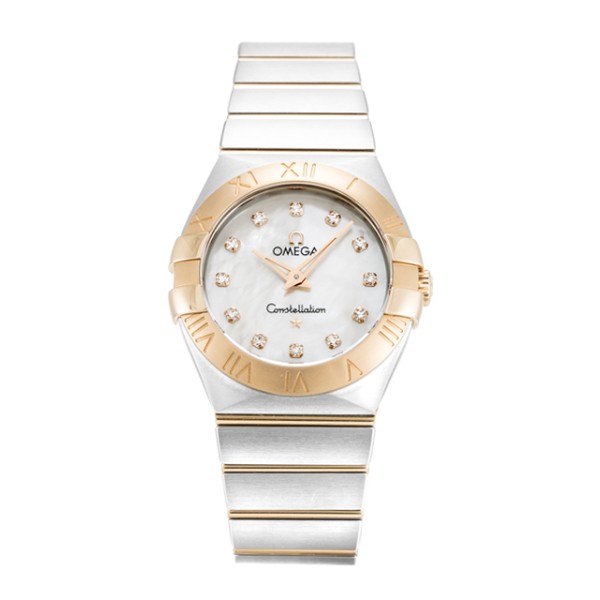 UK Best Mother of Pearl - White Diamon Dial Replica Omega Constellation Small 123.20.27.60.55.001-27 MM