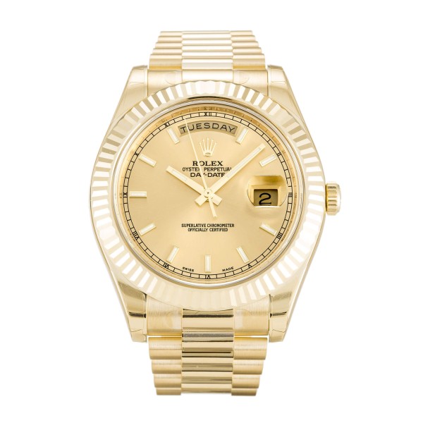 Best AAA Champagne Baton Dial Replica Rolex Day-Date II 218238-41 MM