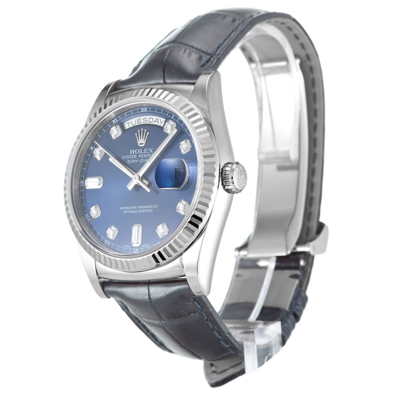 Best AAA Blue Diamond Dial Replica Rolex Day-Date 118139-36 MM