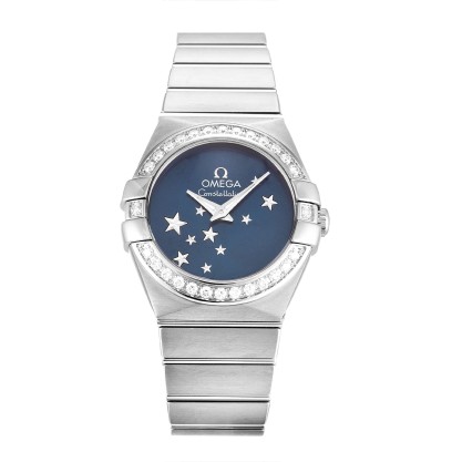 Best AAA Blue Dial Replica Omega Constellation Ladies 123.15.24.60.03.001-24 MM