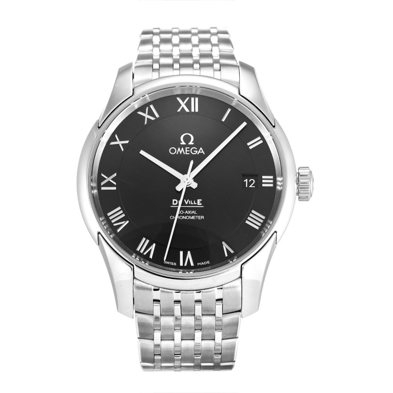 Best AAA Black Roman Numeral Dial Men 41 MM Replica Omega De Ville Co-Axial 431.10.41.21.01.001-41 MM