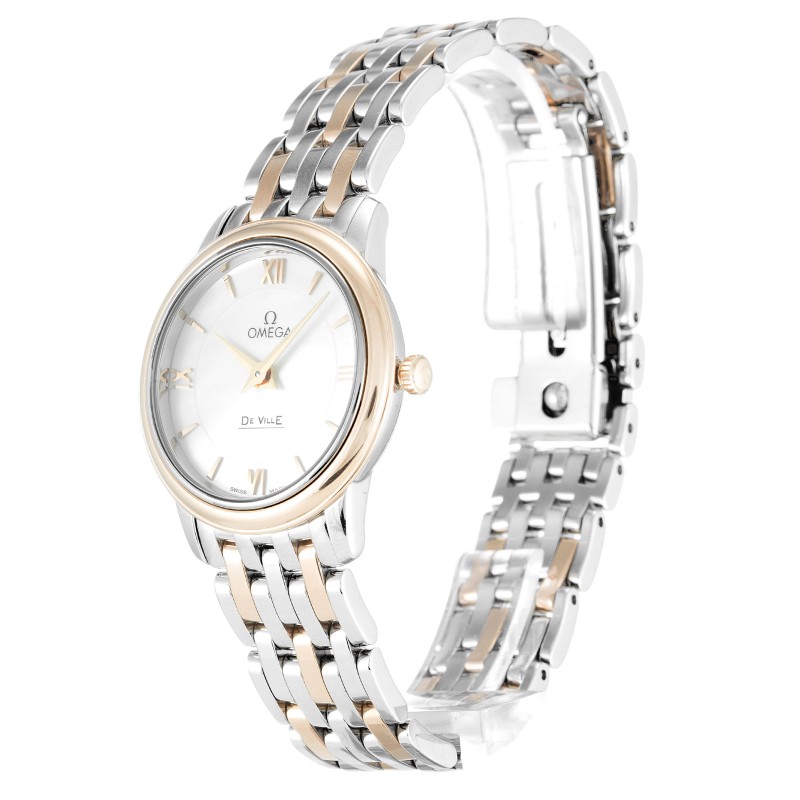 Best AAA Mother of Pearl - White Dial Women 27 MM Replica Omega De Ville Prestige Ladies 424.20.27.60.05.002-27 MM