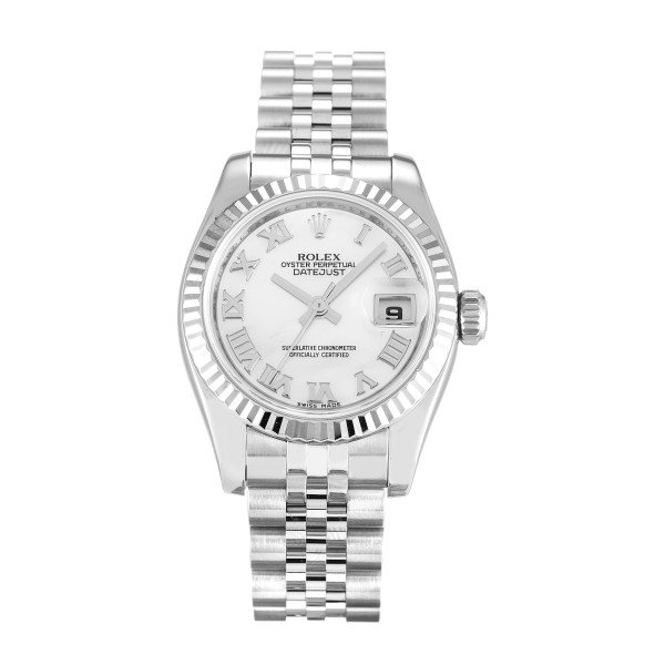 Best AAA Mother of Pearl - White Roman Numeral Dial 26 MM Replica Rolex Datejust Lady 179174-26 MM