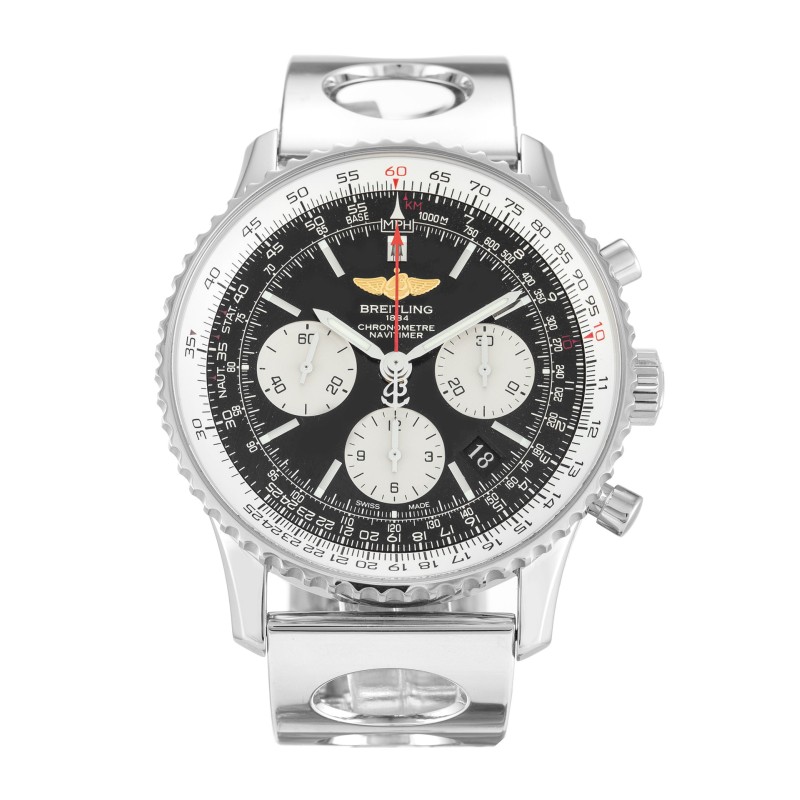 Best AAA Black Baton - Silver Sub - Dials Replica Breitling Navitimer AB0120-43 MM