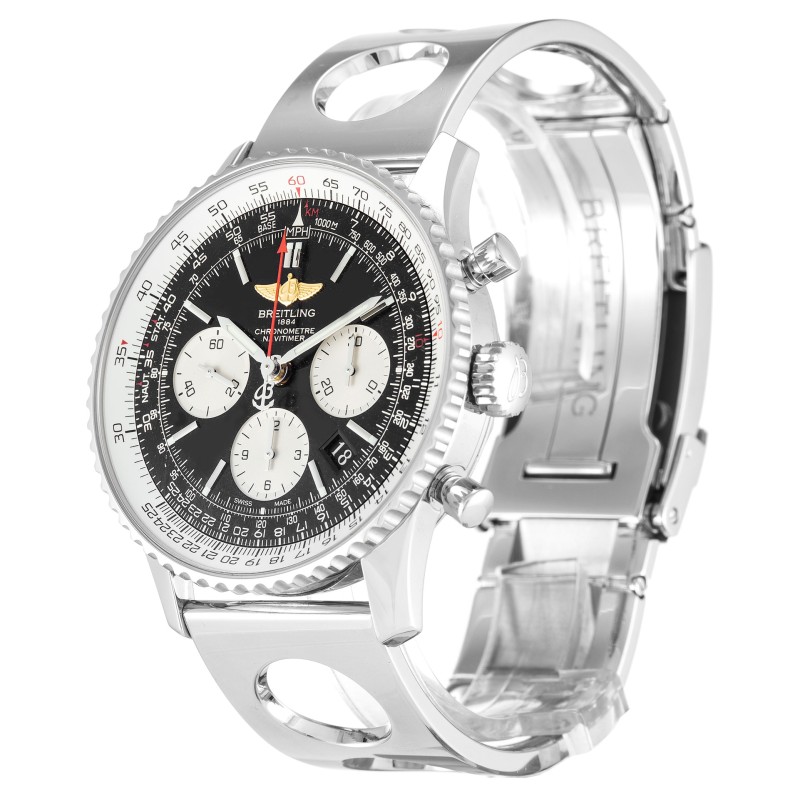 Best AAA Black Baton - Silver Sub - Dials Replica Breitling Navitimer AB0120-43 MM