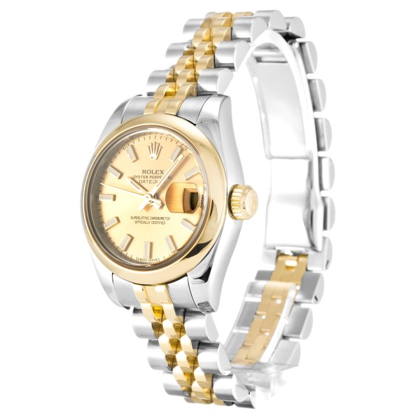 Best AAA Champagne Baton Dial Replica Rolex Datejust Lady 179163-26 MM