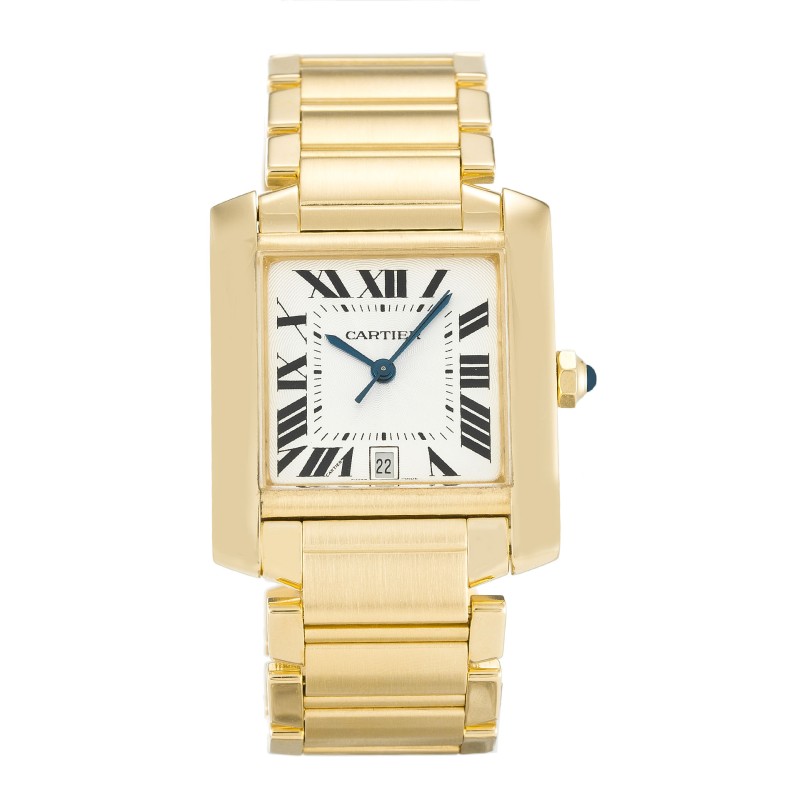 Best AAA Silver Roman Numeral Dial Replica Cartier Tank Francaise W50001R2-28 MM