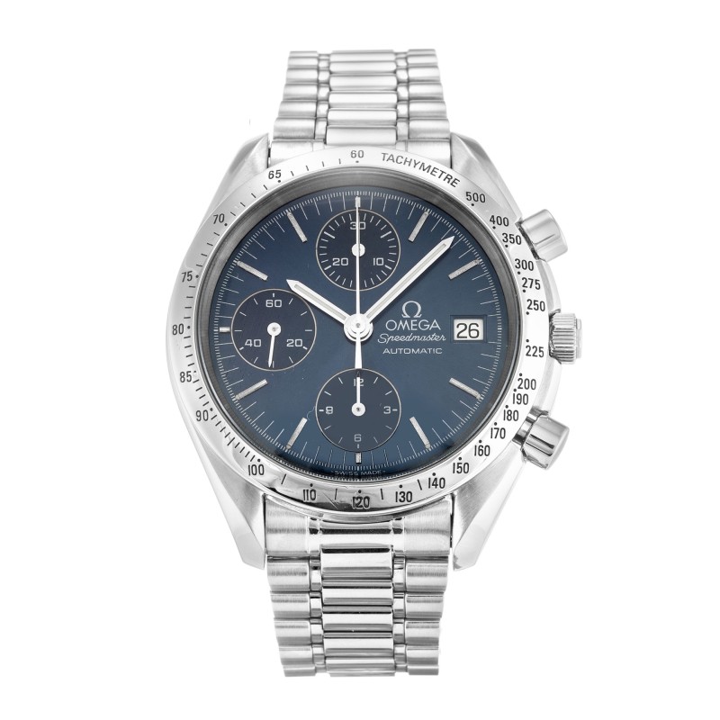 Best AAA Blue Baton Dial Replica Omega Speedmaster Date 3811.80.03-38 MM