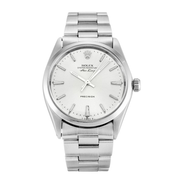 Best AAA Silver Baton Dial Replica Rolex Air-King 5500-34 MM