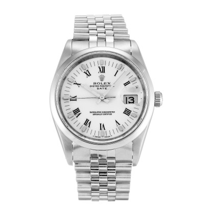 Best AAA White Roman Numeral Dial Replica Rolex Oyster Perpetual Date 15200-34 MM