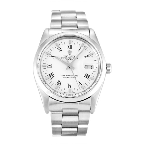 Best AAA White Roman Numeral Dial Replica Rolex Oyster Perpetual Date 15000-34 MM