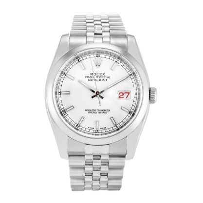 Best AAA White Baton Dial Replica Rolex Datejust 116200-36 MM