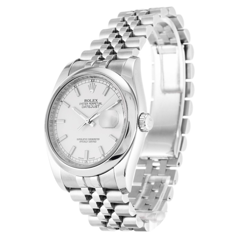 Best AAA White Baton Dial Replica Rolex Datejust 116200-36 MM