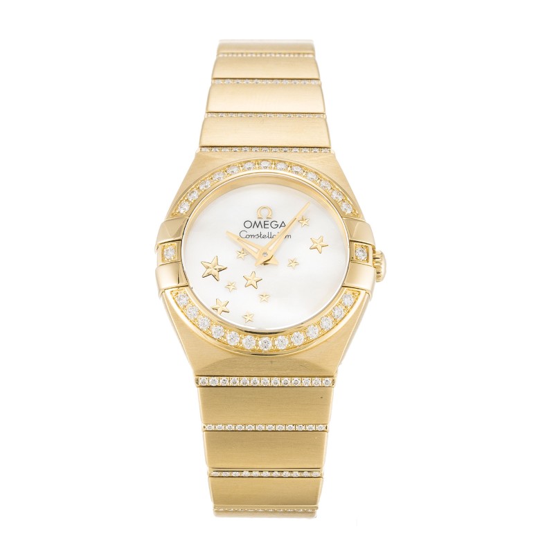 Best AAA Mother of Pearl - White Dial Replica Omega Constellation 123.55.24.60.05.002-24 MM