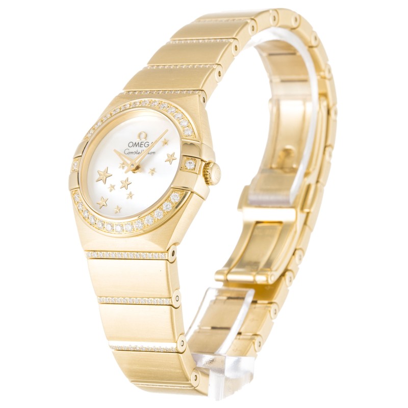 Best AAA Mother of Pearl - White Dial Replica Omega Constellation 123.55.24.60.05.002-24 MM