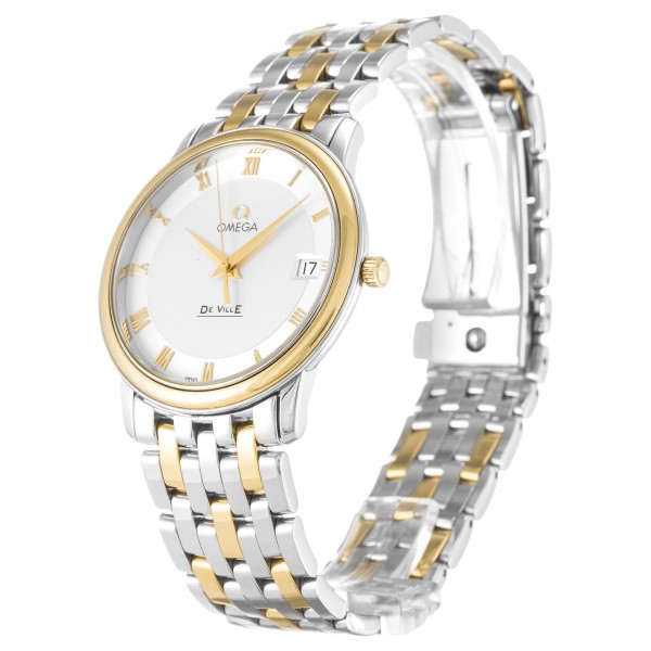 Best AAA Silver Roman Numeral Dial Women 24.4 MM Replica Omega De Ville Prestige 4310.32.00-34.4 MM