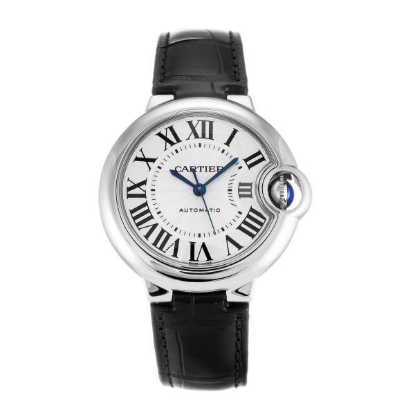 Best AAA Silver Roman Numeral Dial Replica Cartier Ballon Bleu W6920085-33 MM