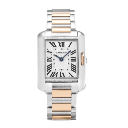 Best AAA Silver Roman Numeral Dial Replica Cartier Tank Anglaise W5310036-23 MM