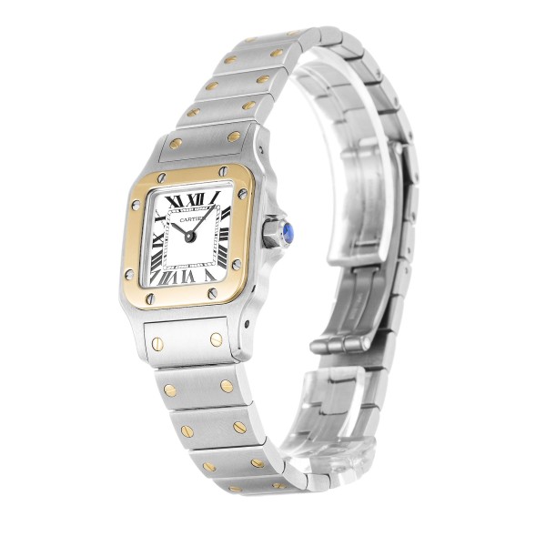 Best AAA Silver Roman Numeral Dial Women 24 MM Replica Cartier Santos W20012C4-24 MM