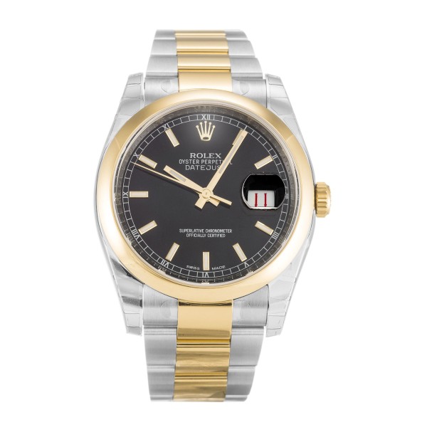 Best AAA Black Baton Dial Replica Rolex Datejust 116203-36 MM