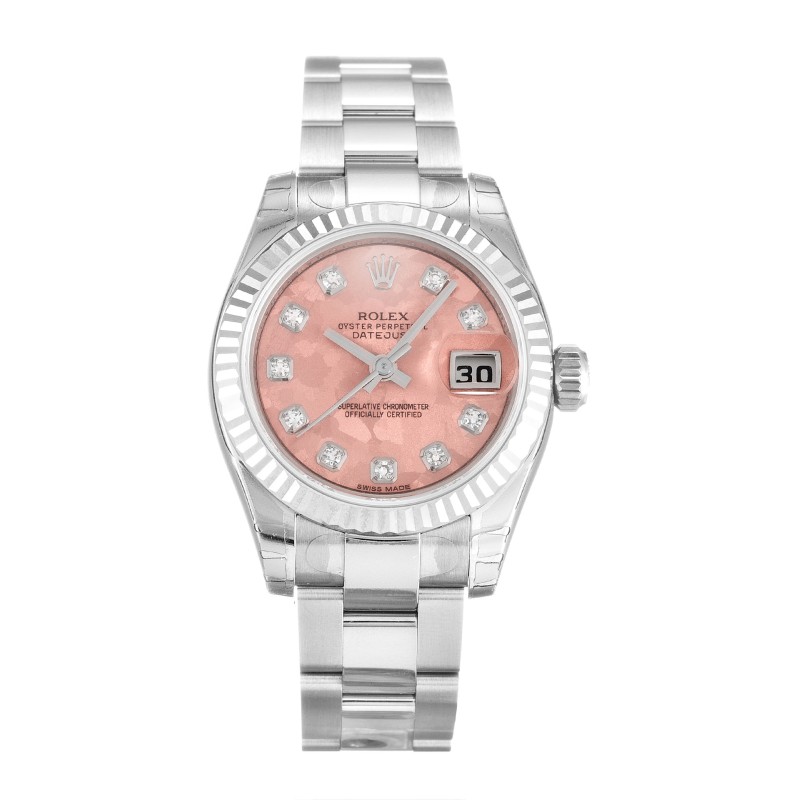 Best AAA Gold Dust - Pink Dial Replica Rolex Datejust Lady 179174-26 MM