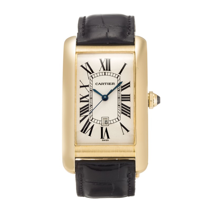 Best AAA Silver Roman Numeral Dial  Replica Cartier Tank Americaine W2603156-27 MM