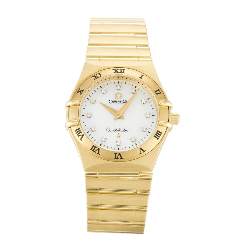 Best AAA Mother of Pearl - White Diamond Dial Replica Omega Constellation Small 1172.75.00-25.5 MM