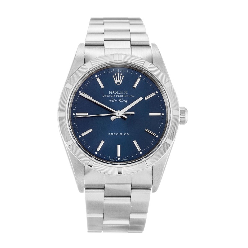 Best AAA Blue Baton Dial Replica Rolex Air-King 14010M-34 MM