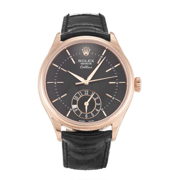 Best AAA Black Baton Dial Replica Rolex Cellini 50525-39 MM