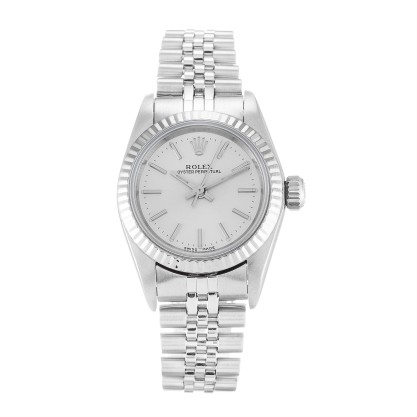 Best AAA Silver Baton Dial Replica Rolex Lady Oyster Perpetual 67194-24 MM