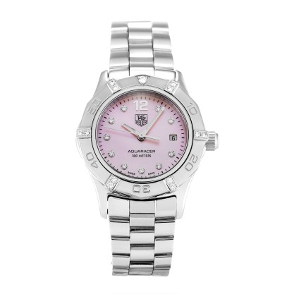 Best AAA Mother of Pearl Pink - Diamond Dial Replica Tag Heuer Aquaracer WAF141H.BA0824-27 MM