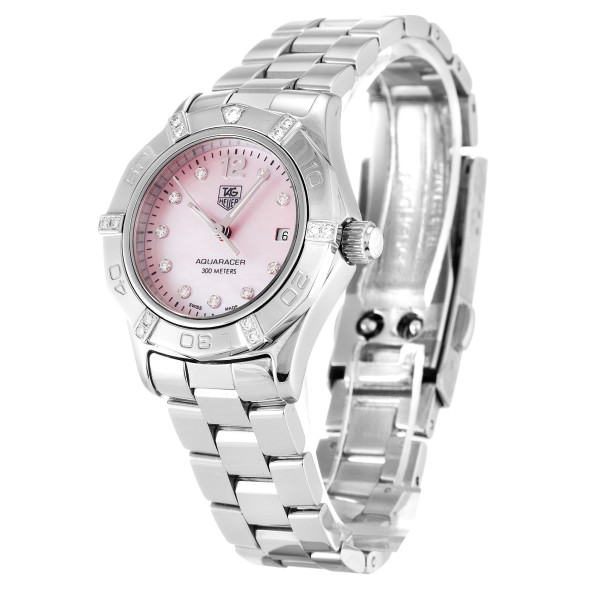 Best AAA Mother of Pearl Pink - Diamond Dial Replica Tag Heuer Aquaracer WAF141H.BA0824-27 MM