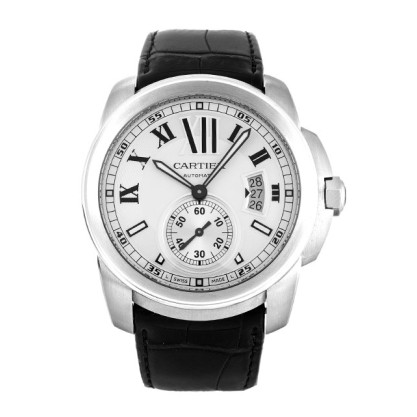 Best AAA hite Roman Numeral Dial Replica Cartier Calibre de Cartier W7100037-42 MM