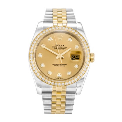 Best AAA Champagne Diamond Dial Replica Rolex Datejust 116243-36 MM