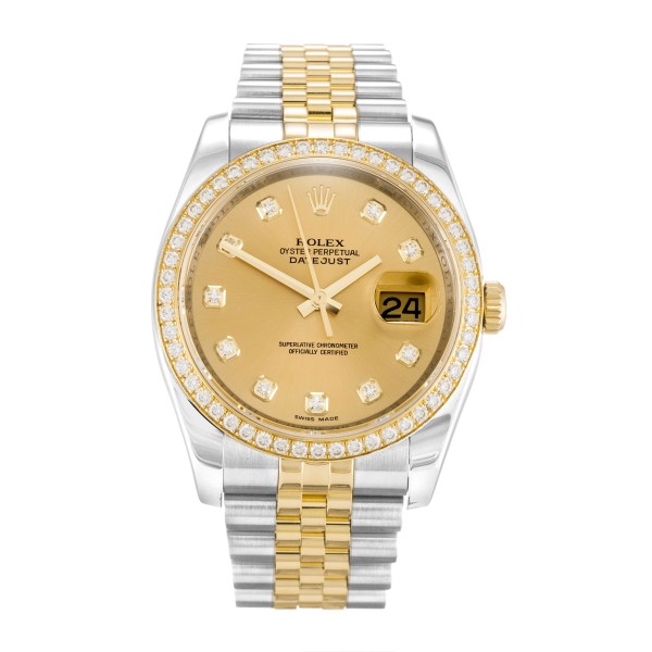 Best AAA Champagne Diamond Dial Replica Rolex Datejust 116243-36 MM