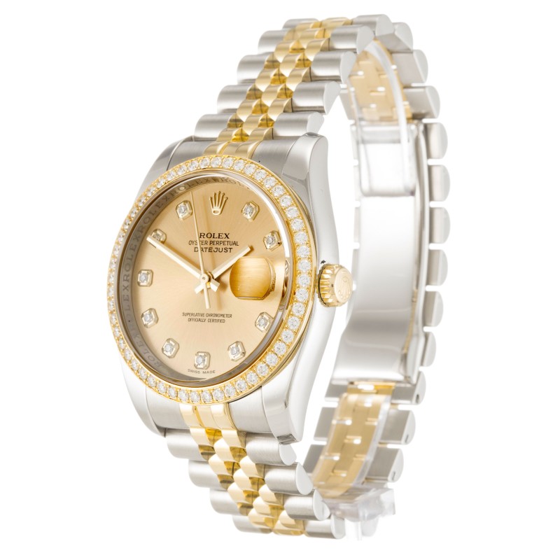 Best AAA Champagne Diamond Dial Replica Rolex Datejust 116243-36 MM