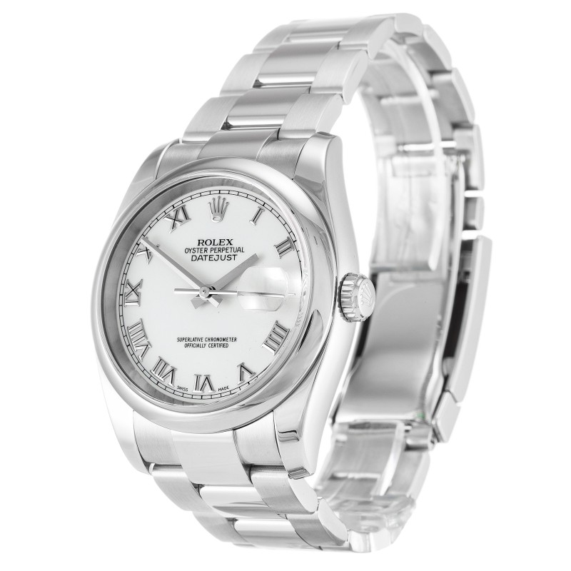 Best AAA White Roman Numeral Dial Replica Rolex Datejust 116200-36 MM