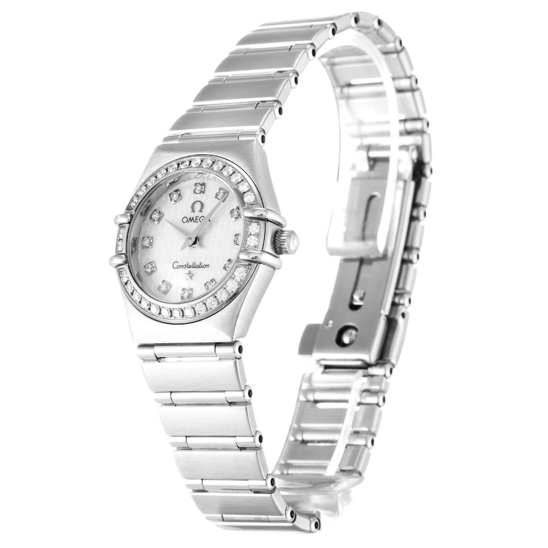 Best AAA Mother of Pearl - White Diamond Dial Replica Omega Constellation Mini 1460.75.00-22.5 MM