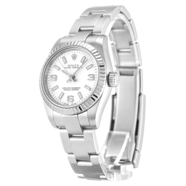 Best AAA White Quarter Arabic Dial 26 MM Wiomen Replica Rolex Lady Oyster Perpetual 176234-26 MM