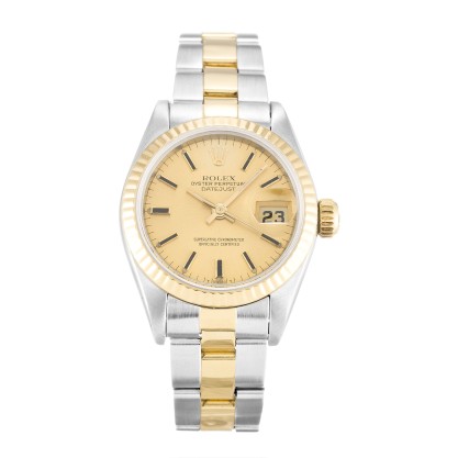 Best AAA Champagne Baton Dial Replica Rolex Datejust Lady 69173-26 MM