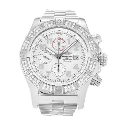 Best AAA White Arabic Dial Replica Breitling Super Avenger A13370-48.4 MM