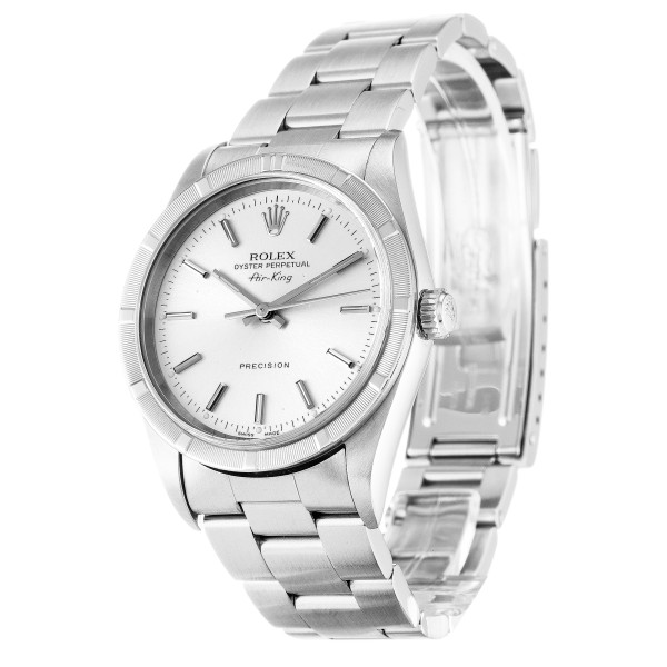 Best AAA Silver Baton Dial Replica Rolex Air-King 14010M-34 MM