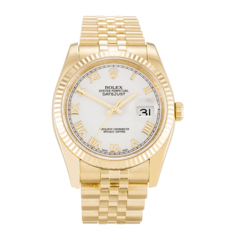 Best AAA White Roman Numeral Dial Replica Rolex Datejust 116238-36 MM