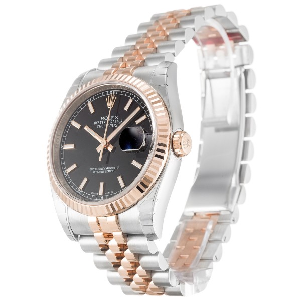 Best AAA Black Baton Dial Replica Rolex Datejust 116231-36 MM