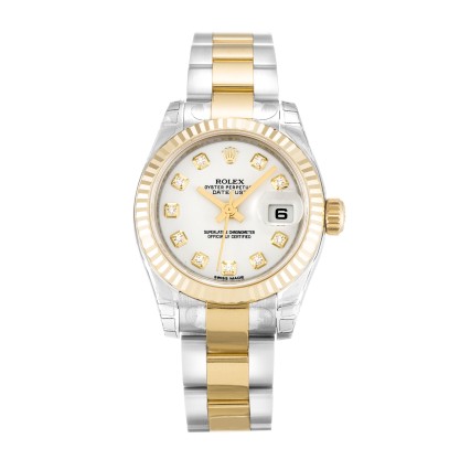 A+ UK White Diamond Dial Replica Rolex Datejust Lady 179173-26 MM