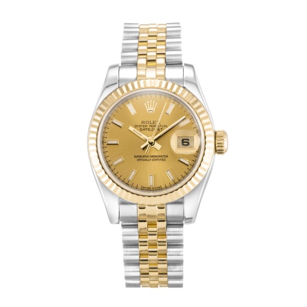 A+ UK Champagne Baton Dial Replica Rolex Datejust Lady 179173-26 MM