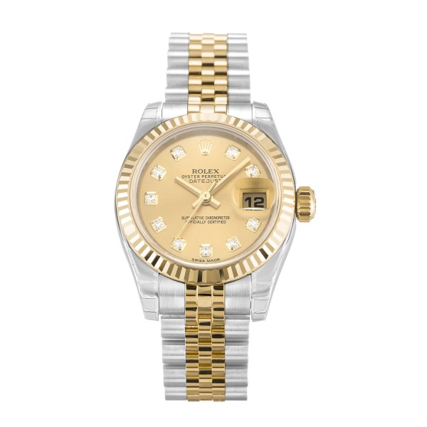 A+ UK Champagne Diamond Dial Replica Rolex Datejust Lady 179173-26 MM