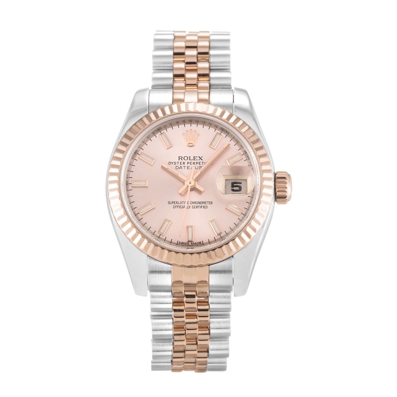 Best AAA Rose Baton Dial Replica Rolex Datejust Lady 179171-26 MM