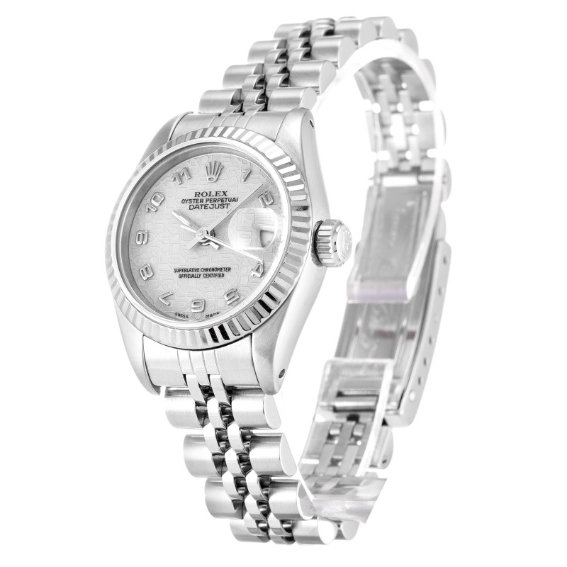 Best AAA Silver Jubilee Arabic Dial Replica Rolex Datejust Lady 69174-26 MM