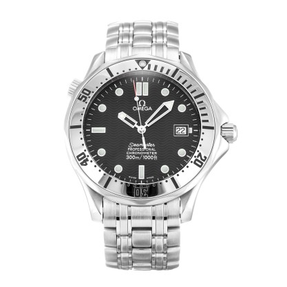 Best AAA Black Baton Dial Replica Omega Seamaster 300m 2532.80.00-41 MM